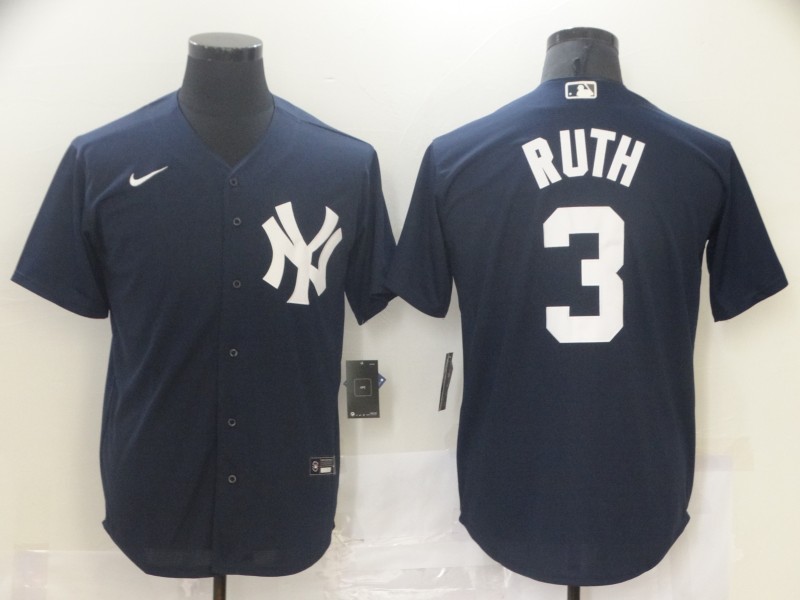 Men New York Yankees #3 Ruth Blue Game 2021 Nike MLB Jerseys